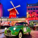 Paris guided night tour 2cv french car Moulin rouge