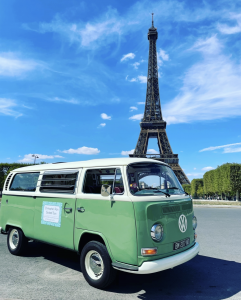 Paris guided tour Volkswagen van Eiffel tower